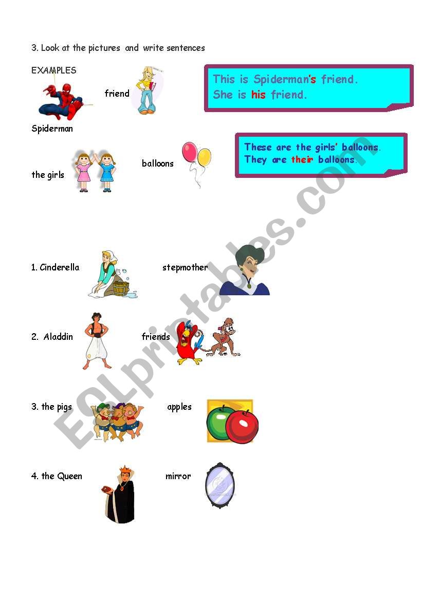 possessives 2 worksheet