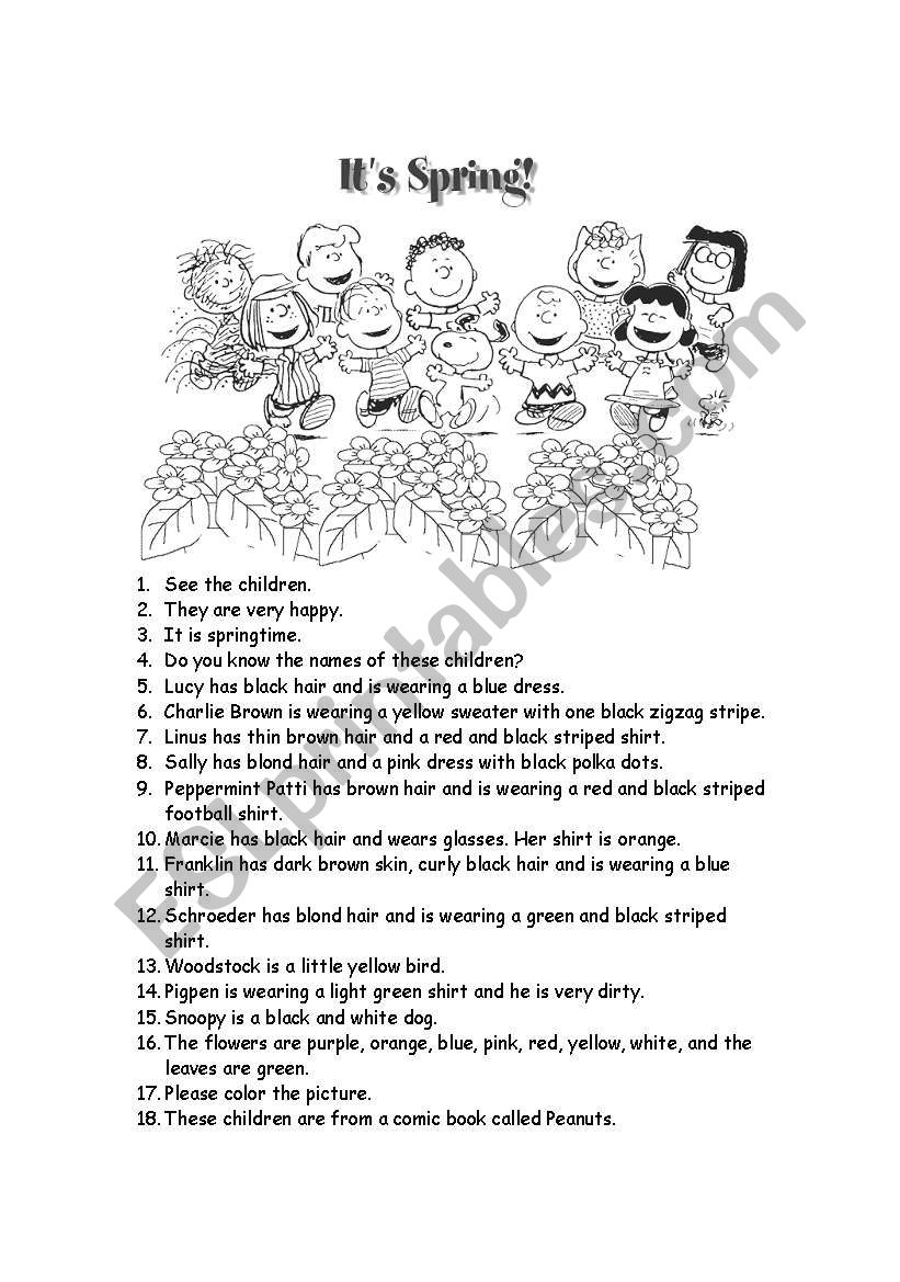 peanuts-springtime-esl-worksheet-by-libertybelle