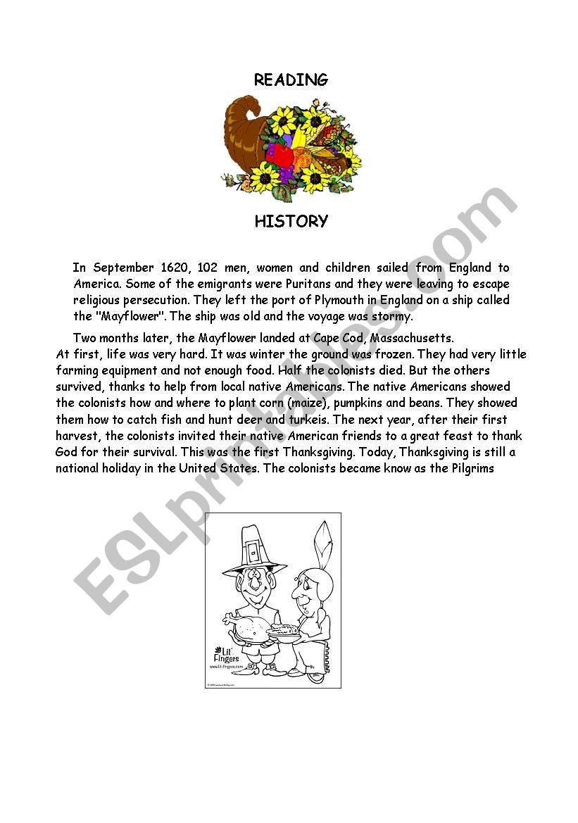 THANKSGIVING worksheet