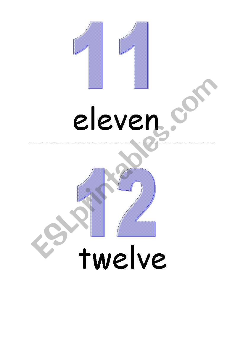 Numbers 11-20 - flashcards worksheet