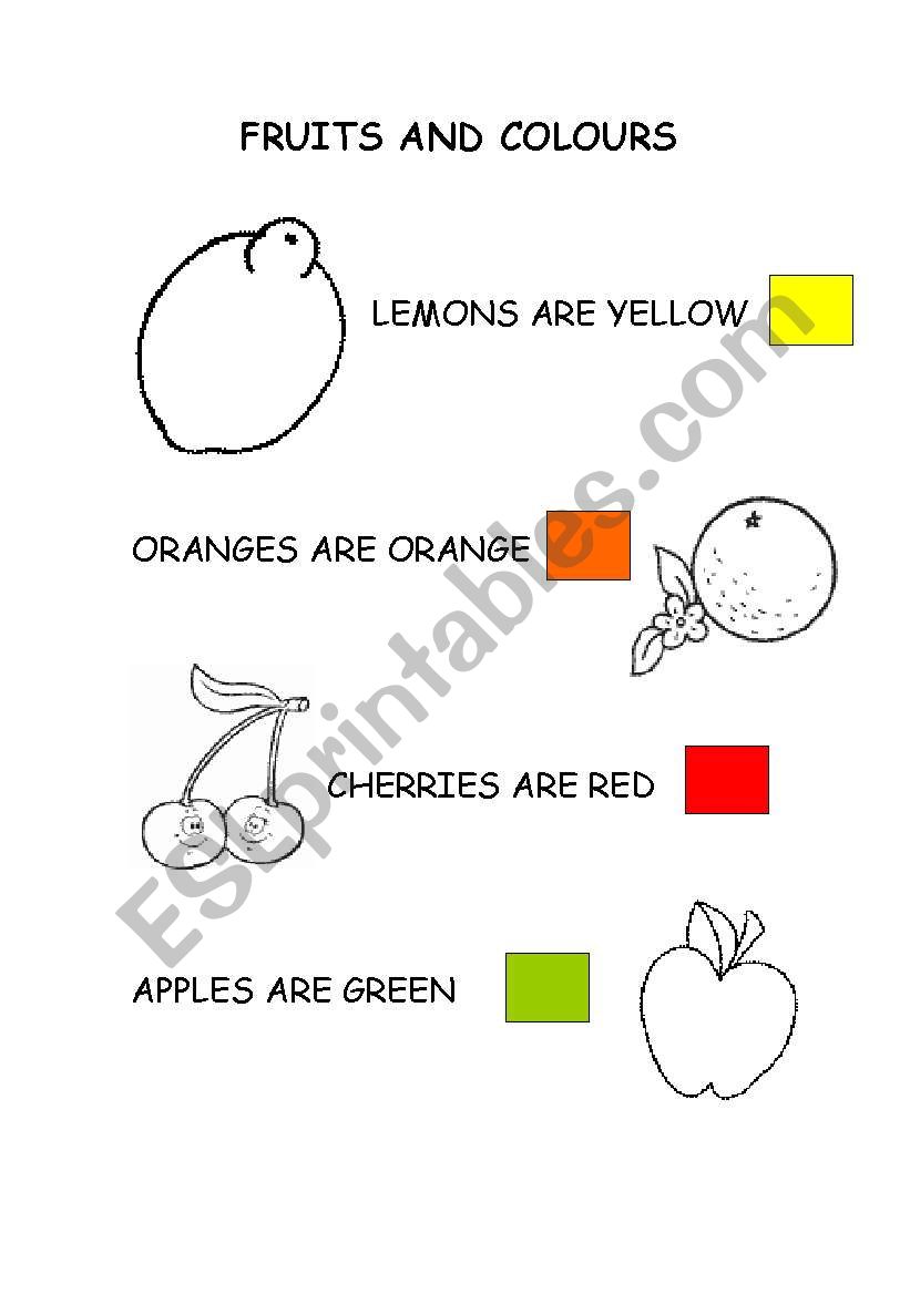 FRUITS AND COLOURS worksheet