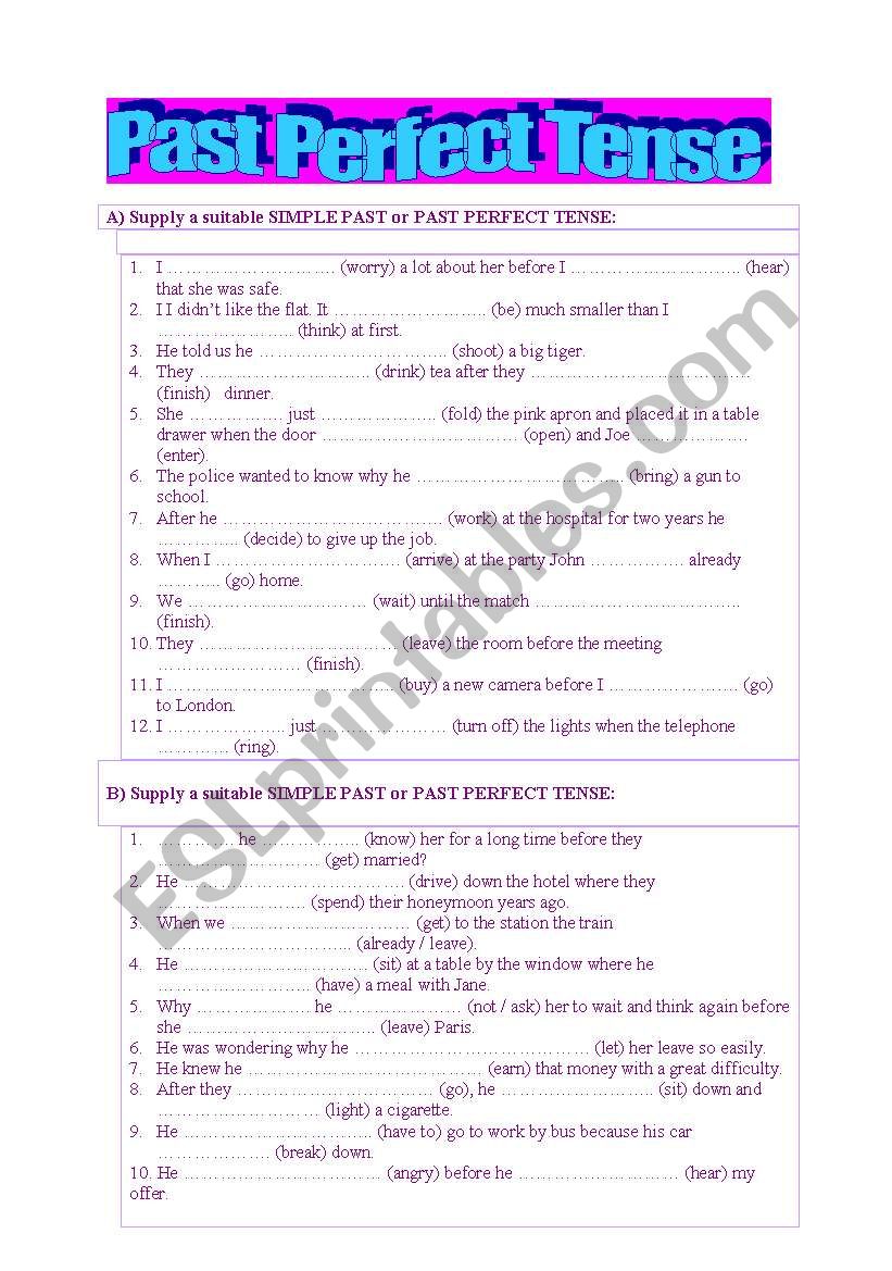 past-perfect-tense-esl-worksheet-by-jeep