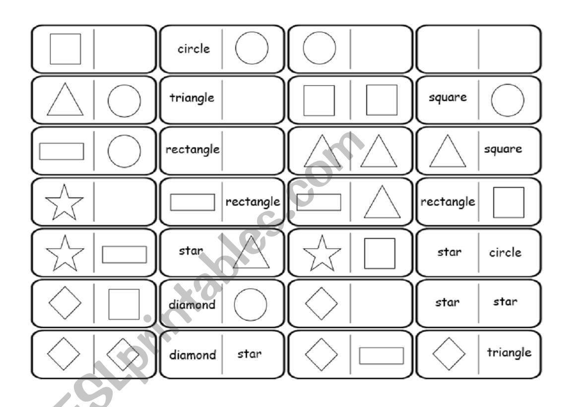 Dominoes - Shapes worksheet