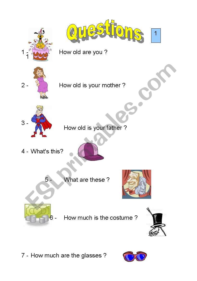 Questions 1 worksheet