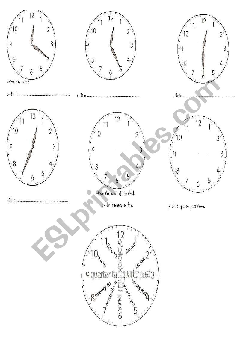 What time is it ? worksheet