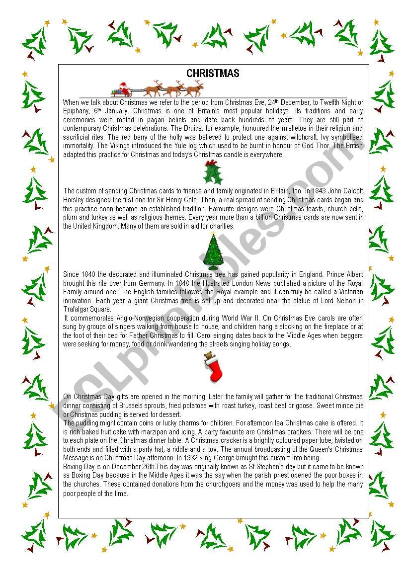 CHRISTMAS TRADITIONS TEXT AND A CAROL 