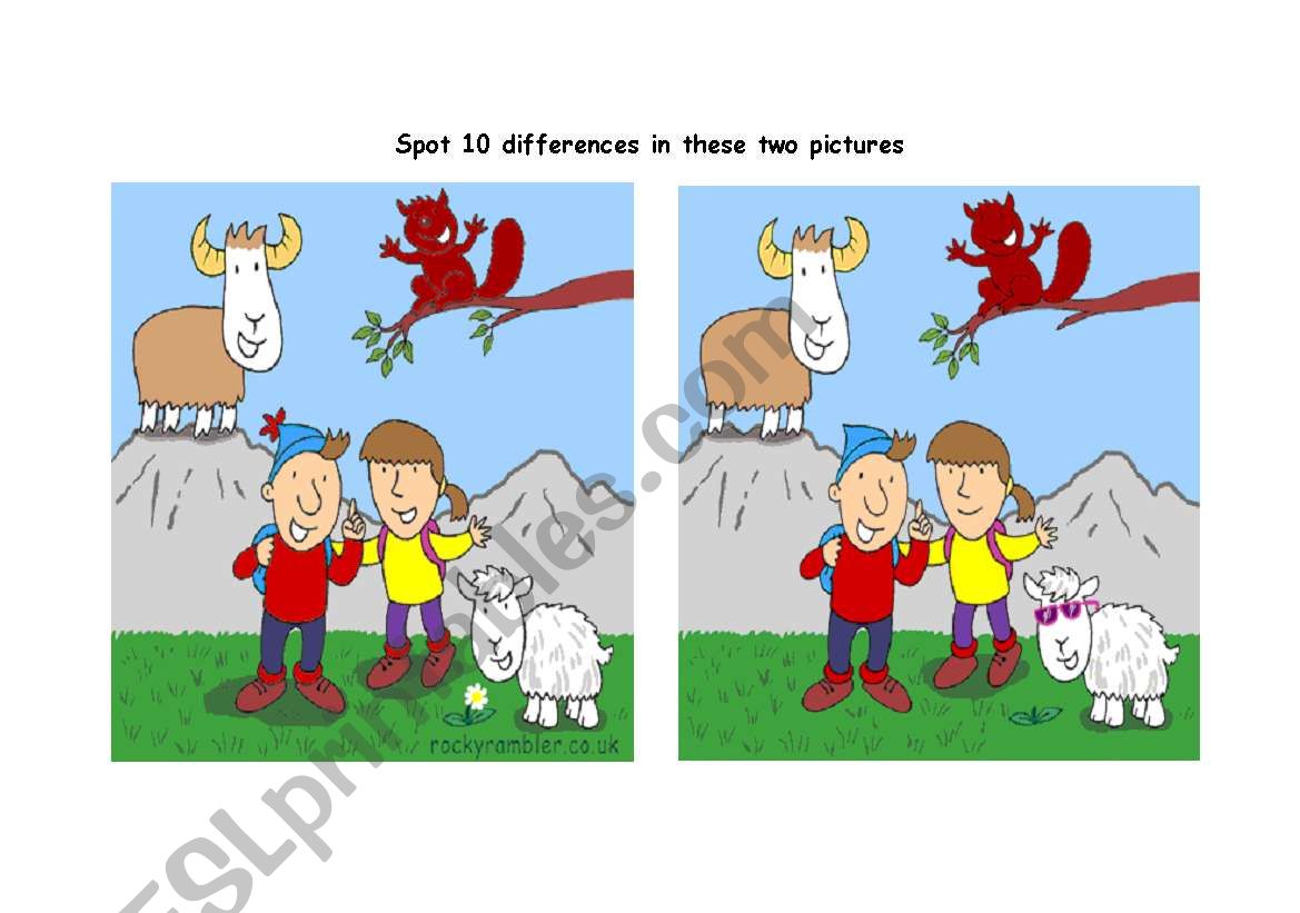 spot the differences worksheet