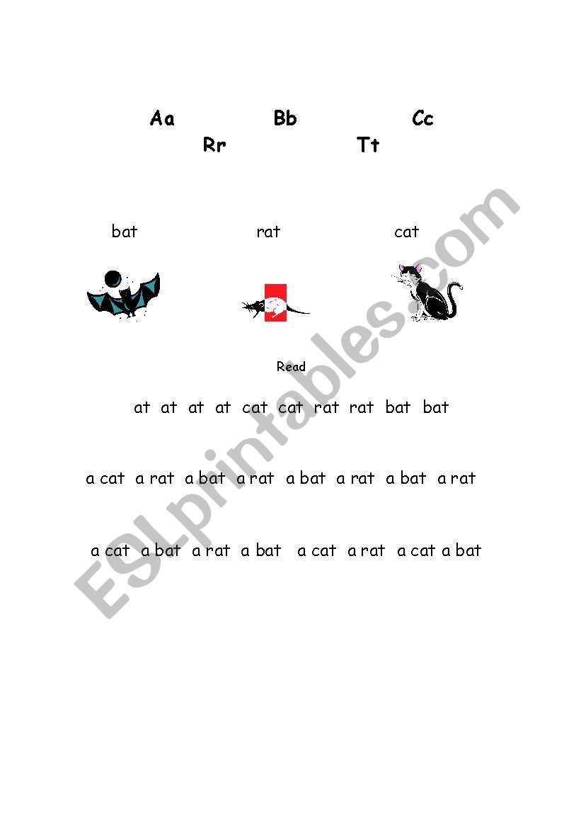 cat rat bat worksheet