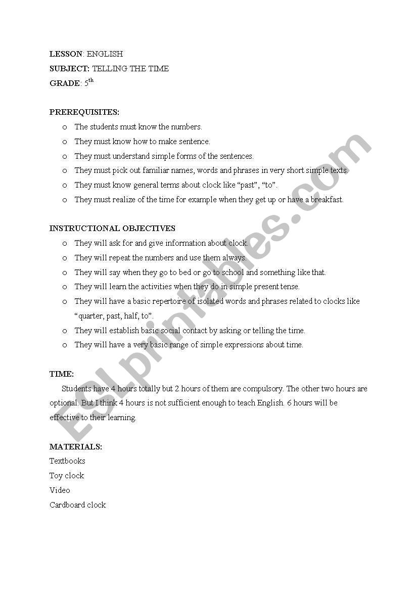 lesson plan1 worksheet