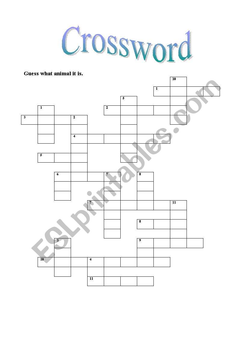 Crossword worksheet