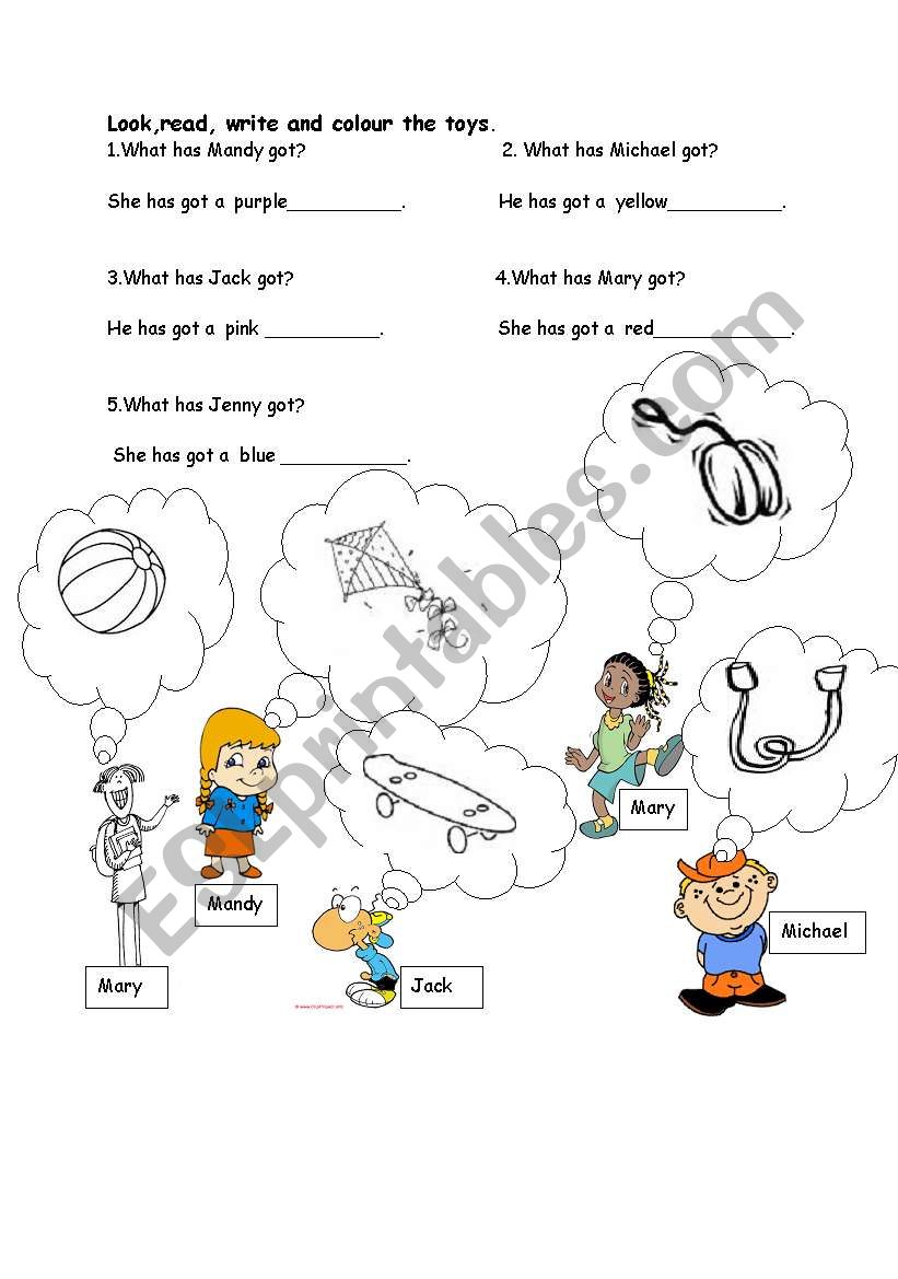 toys worksheet