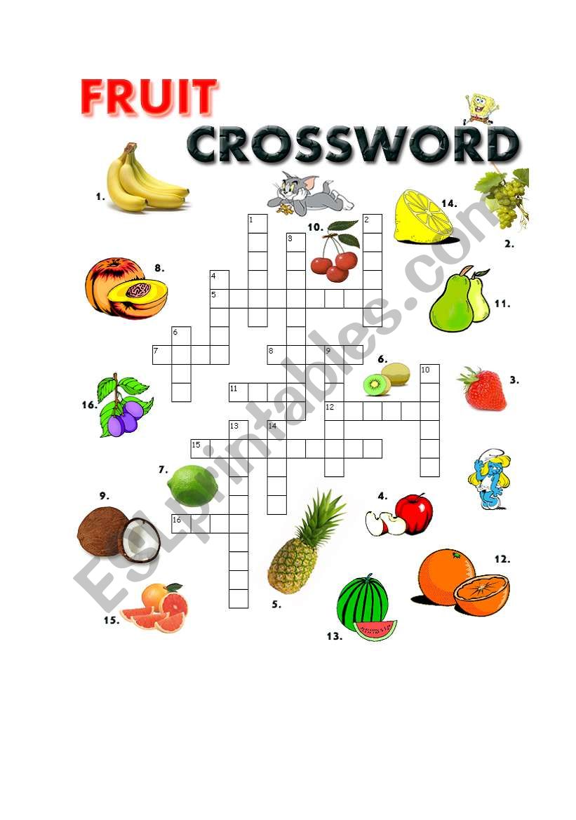 Fruit Crossword worksheet