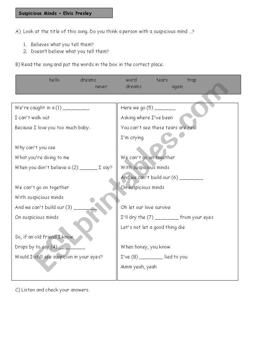 Suspicious MInds worksheet