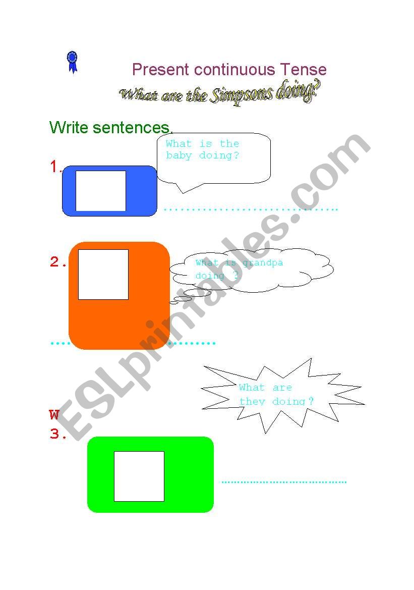 present Continuous tense worksheet