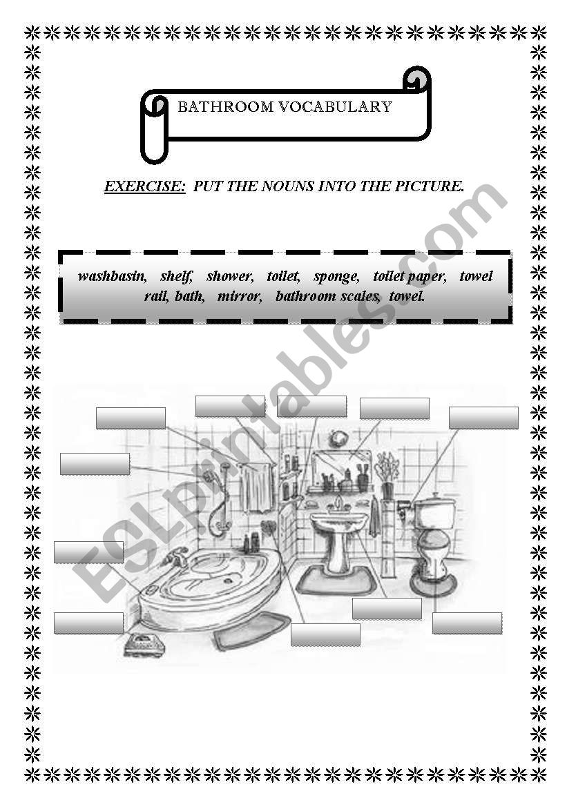 Bathroom B----- W worksheet