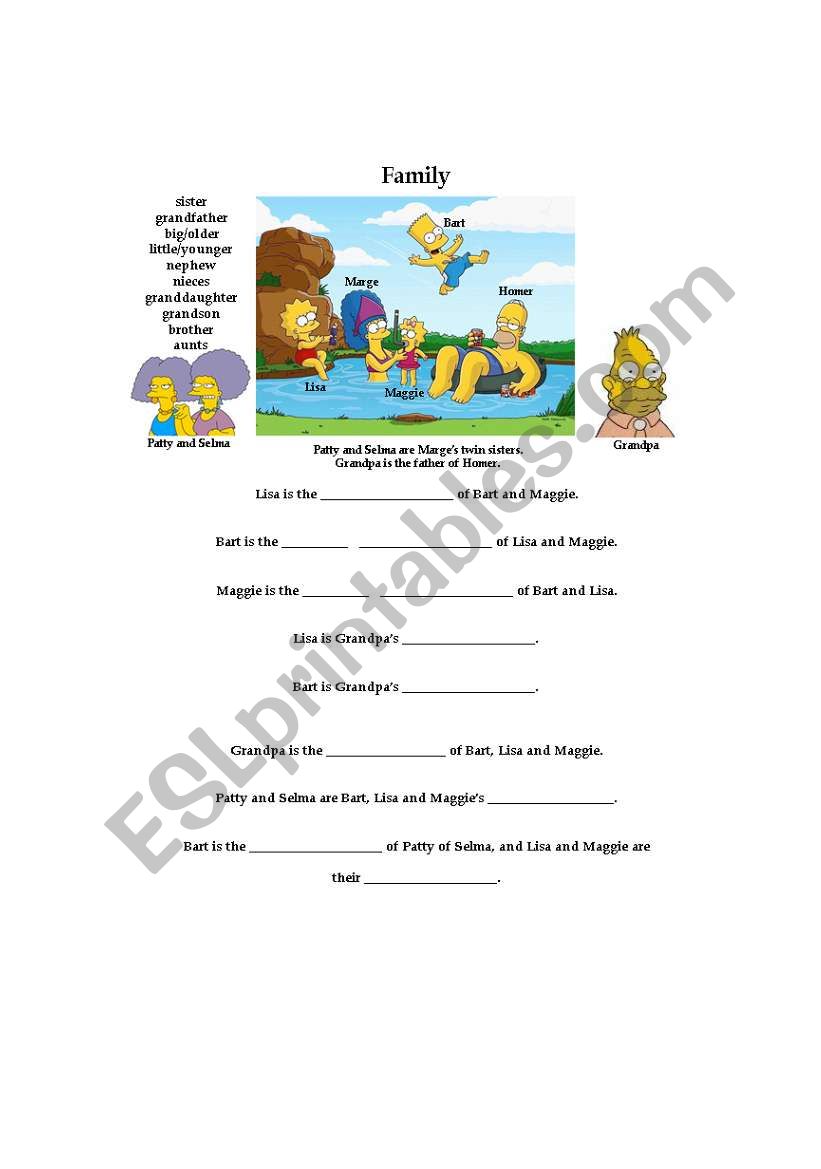Extended Family worksheet