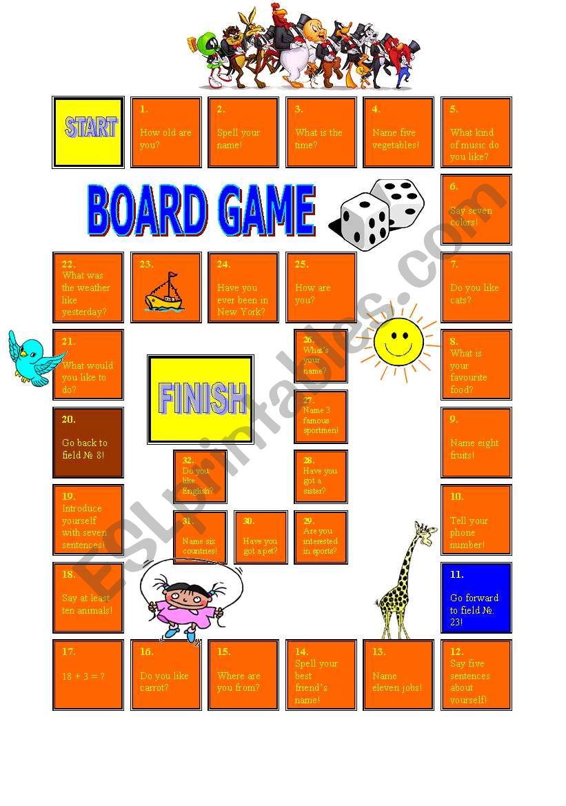 Board Game - Questions and Speaking
