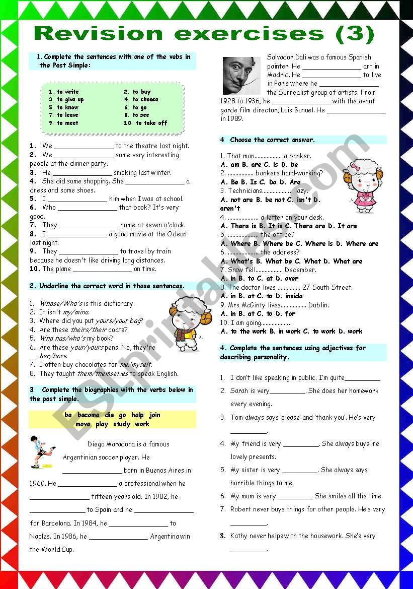 Revision Exercises (3) worksheet