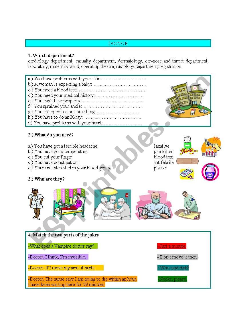 Doctor exercises worksheet