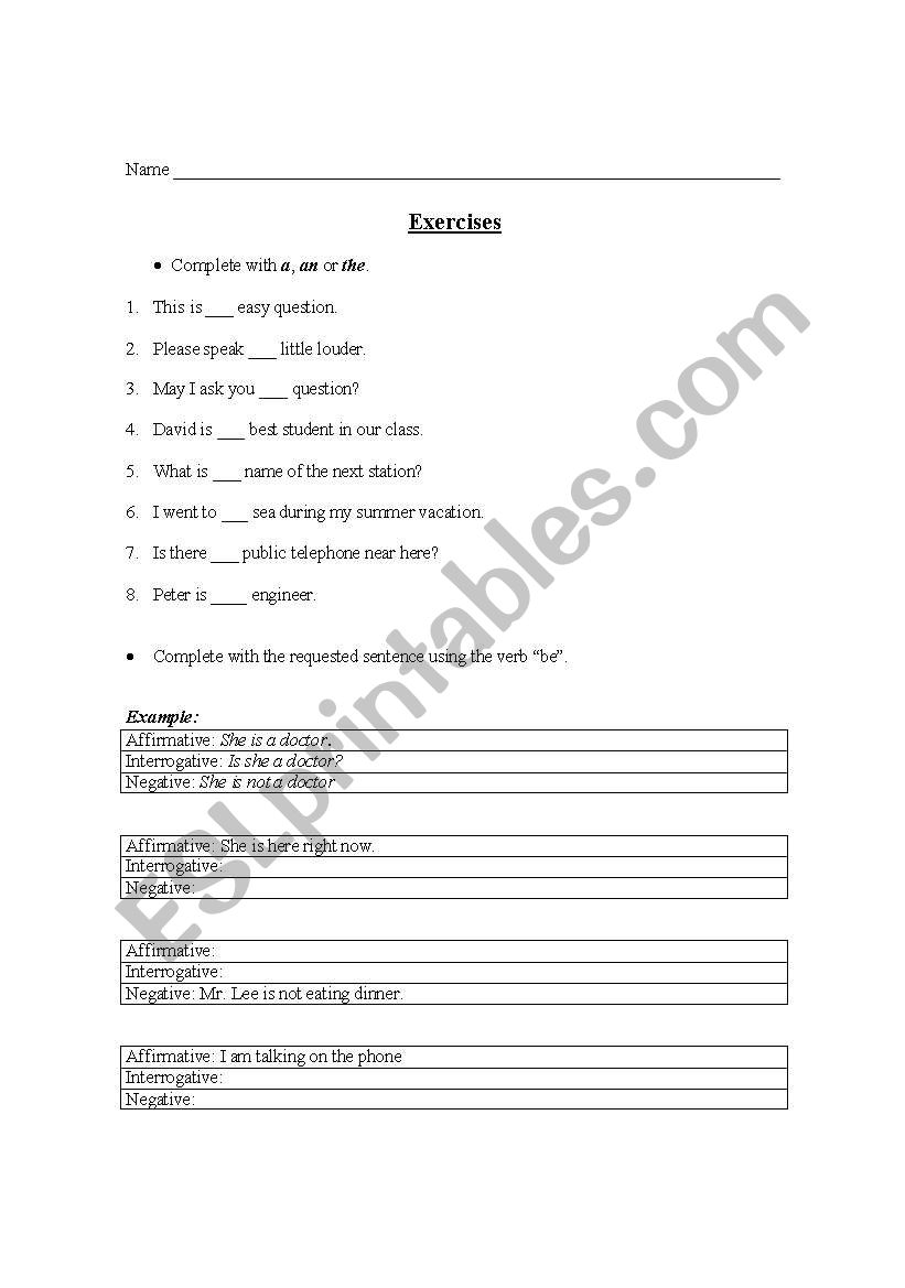 Simple Present Review worksheet