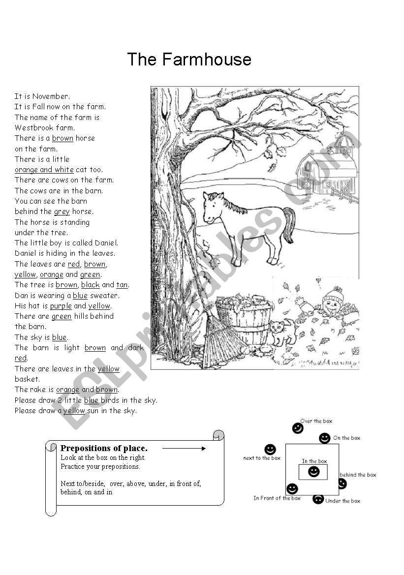 The Farmhouse worksheet