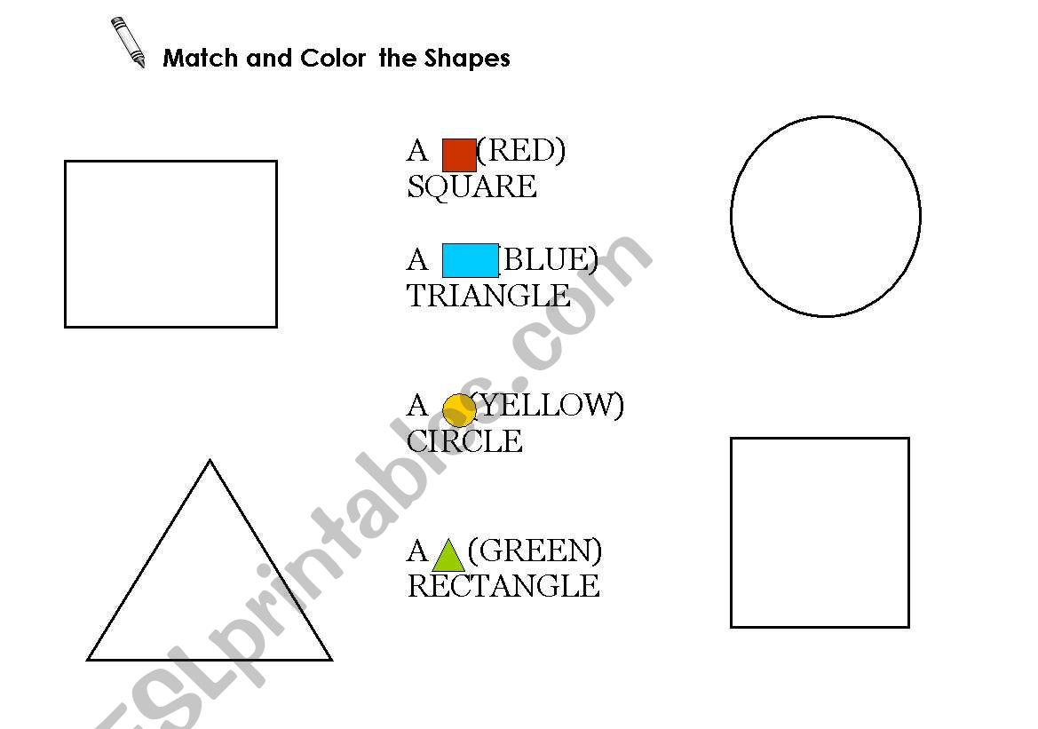 SHAPES AND COLORS worksheet