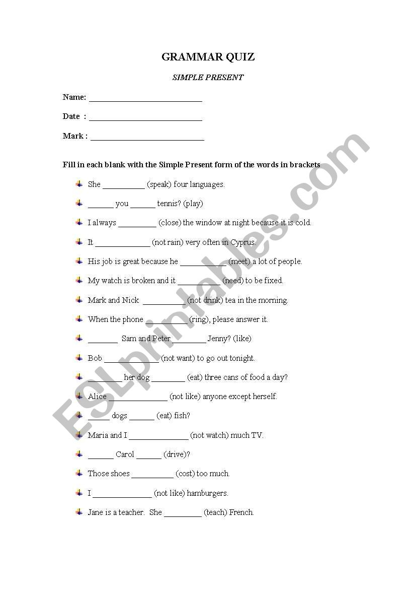 Present Simple worksheet