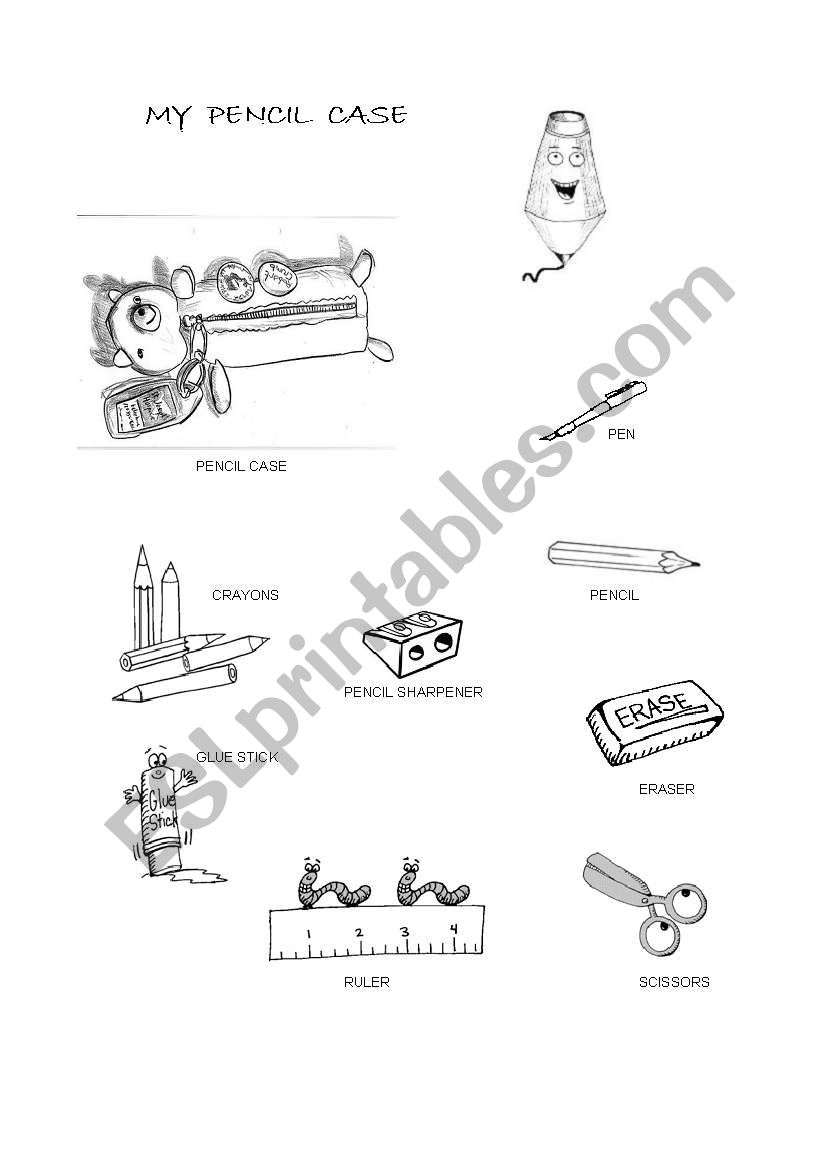 My pencil case worksheet