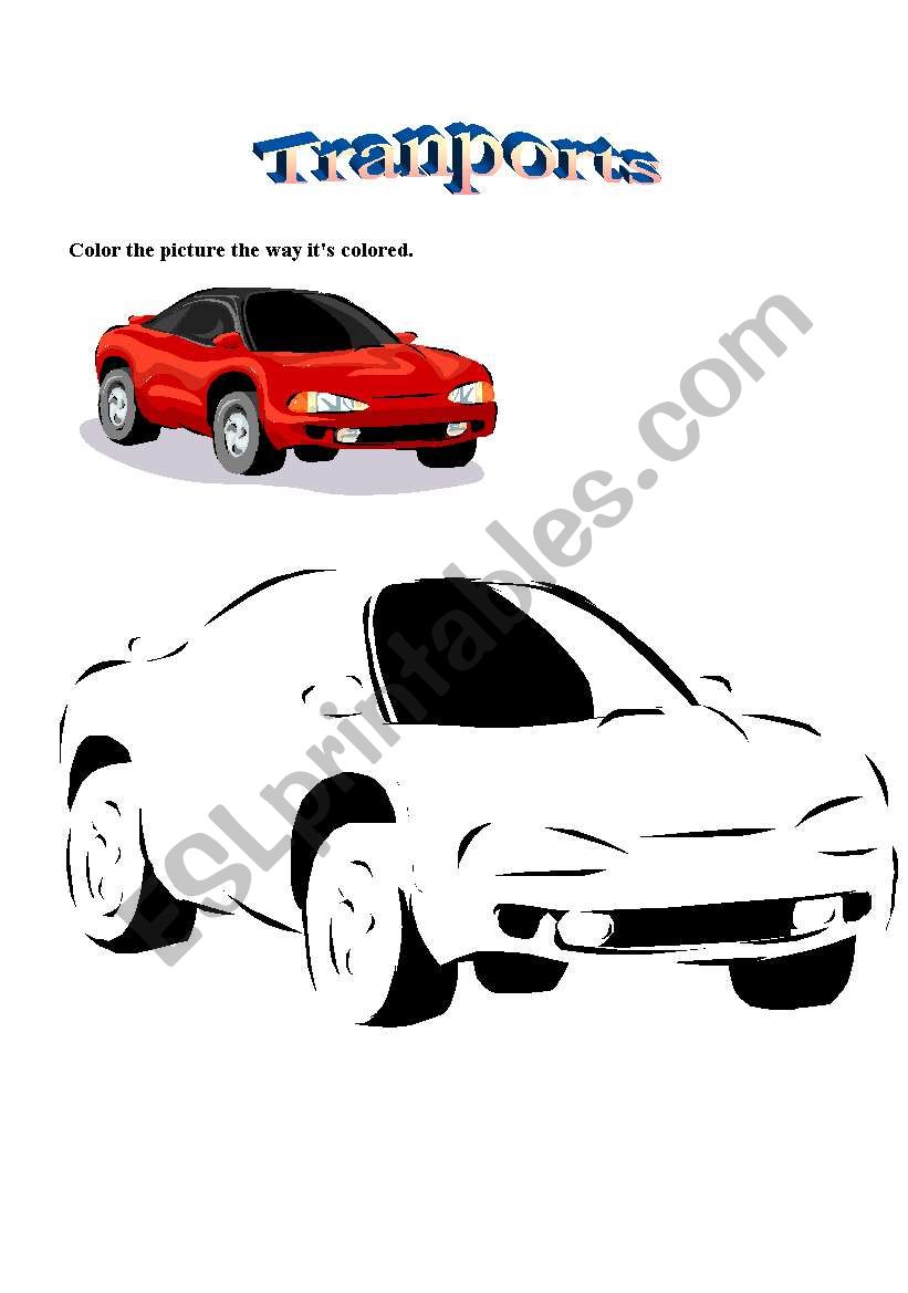 Cars worksheet