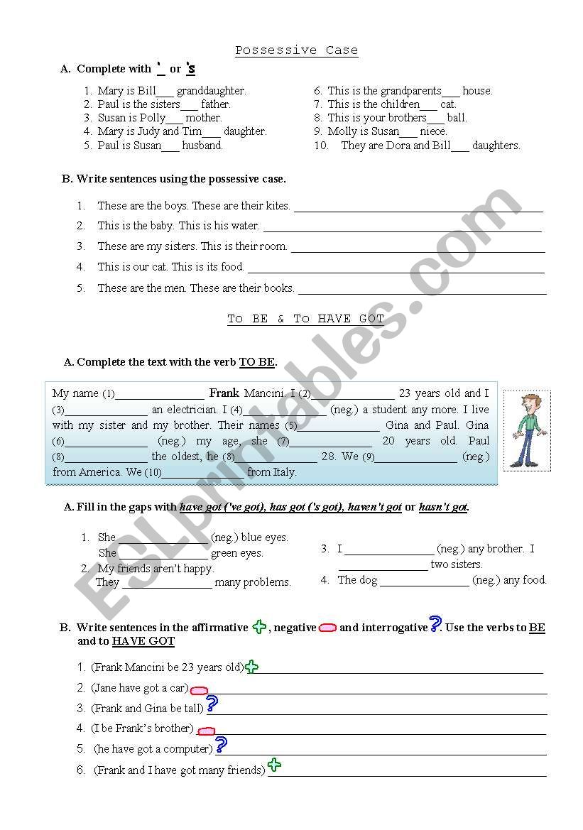 Possessive Case, Verbs To Be & To Have got