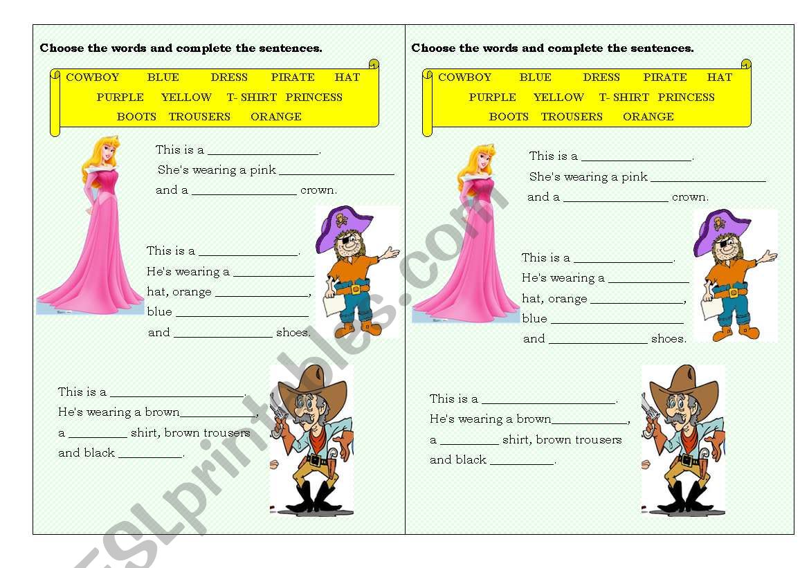 What are they wearing? worksheet