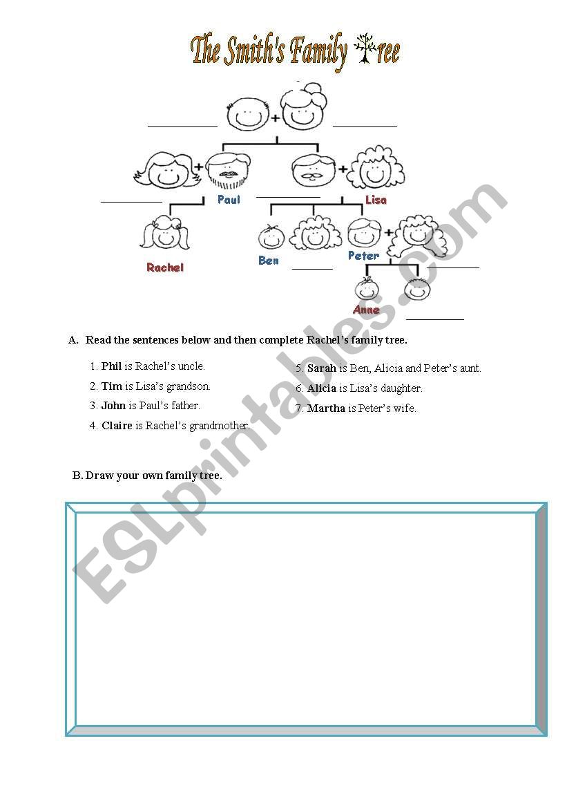 Family Trees worksheet