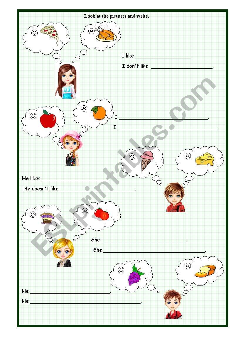 FOOD worksheet