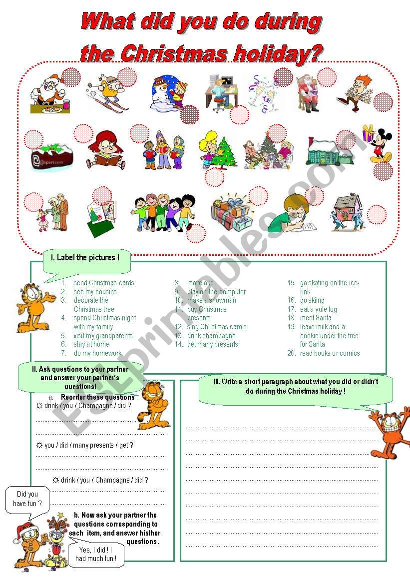 What did you do during the Christmas holiday? - ESL worksheet by firstime