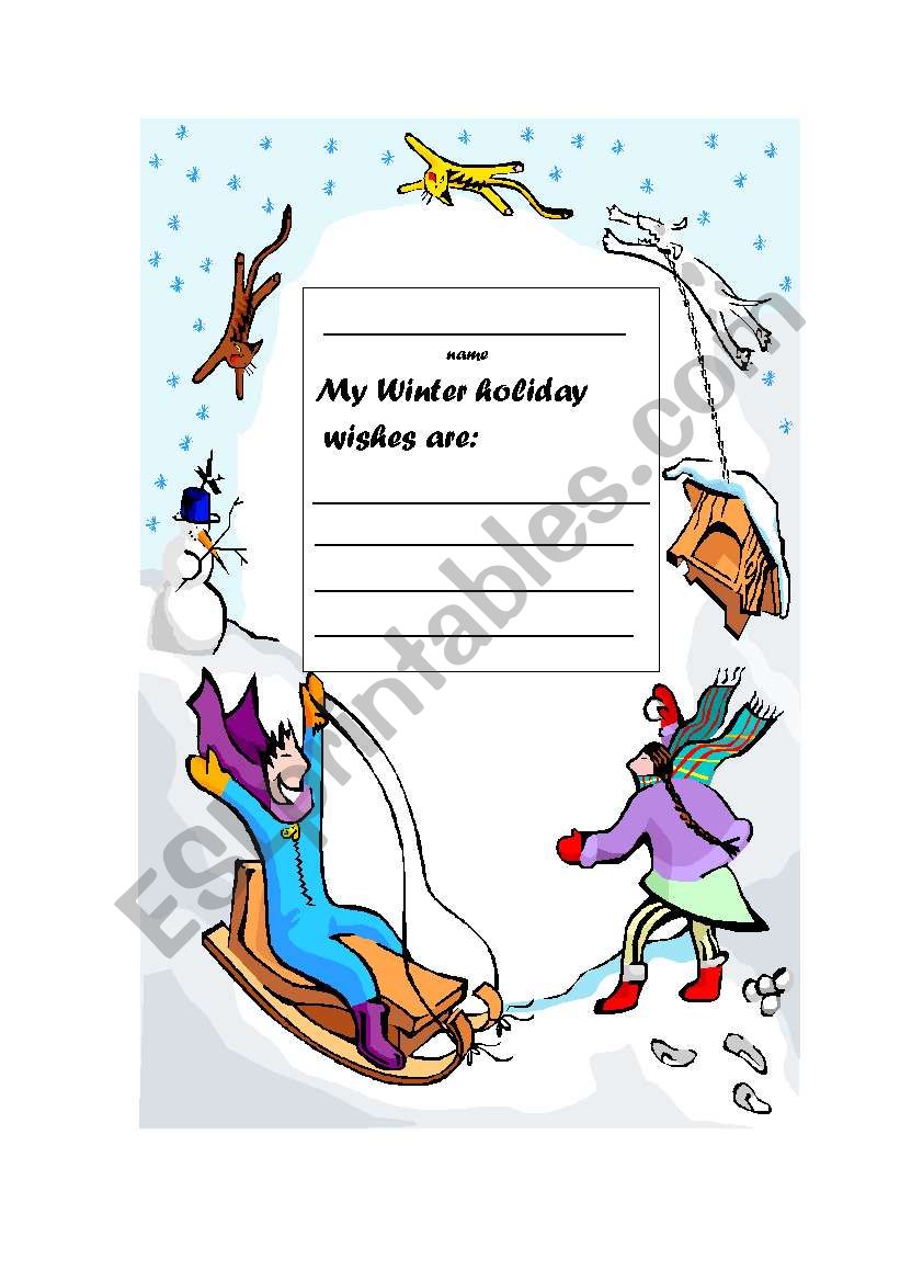 Winter holiday worksheet