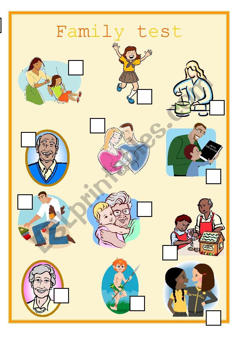 Family Test worksheet