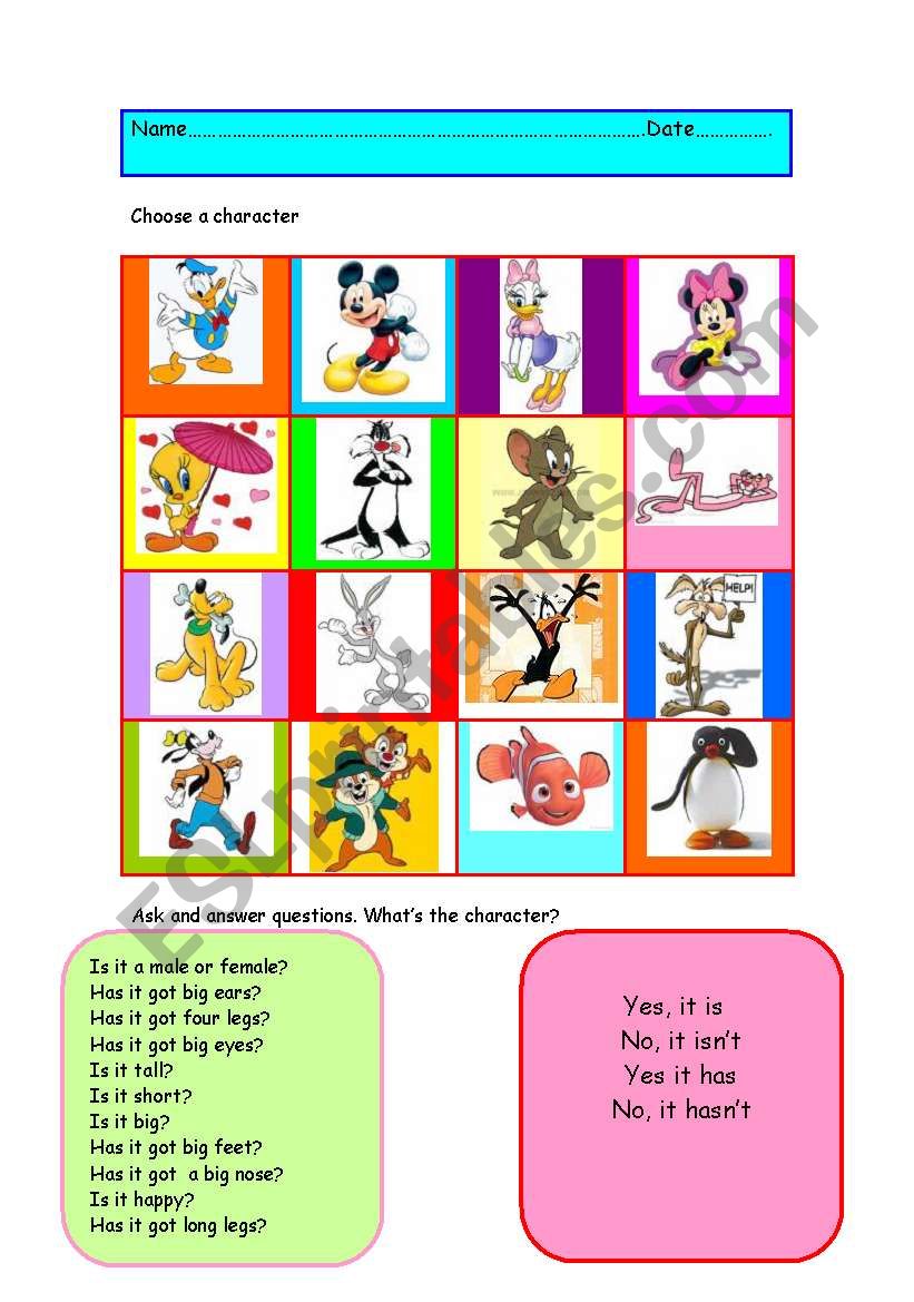 Who is who? worksheet