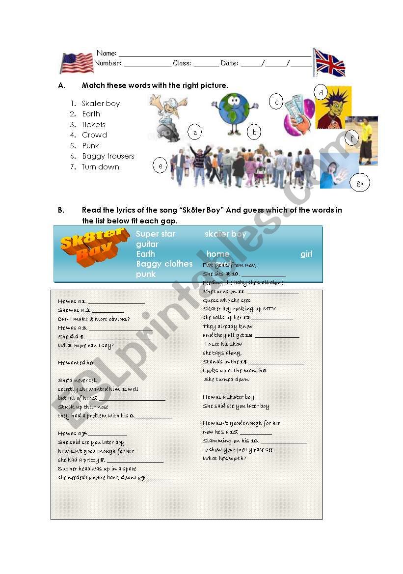 Handout worksheet