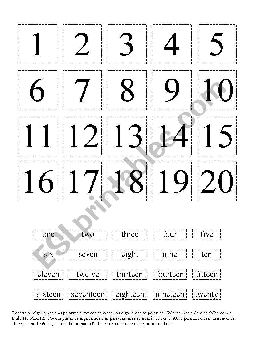 Numbers worksheet