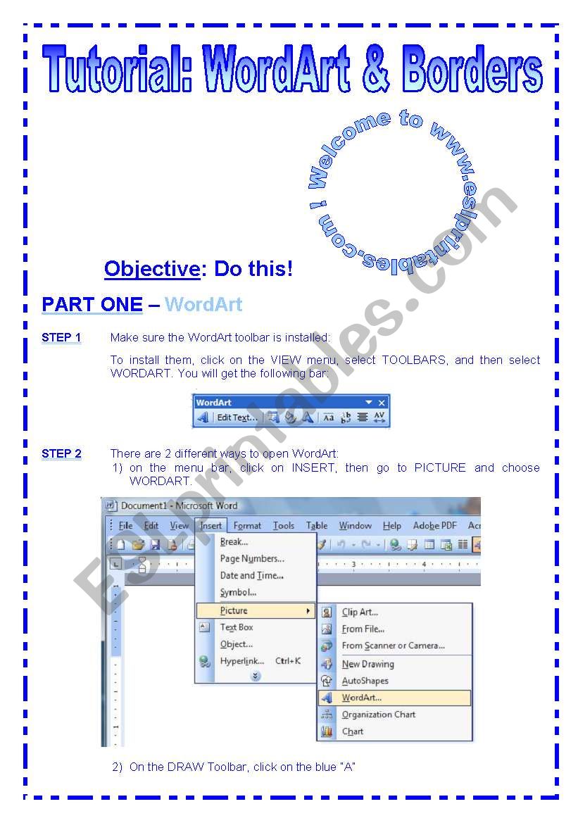 Tutorial N2 - WordArt & Borders