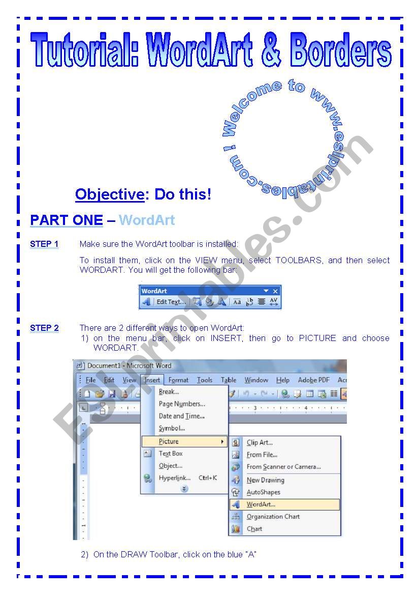 Tutorial NÂ°2 - WordArt & Borders