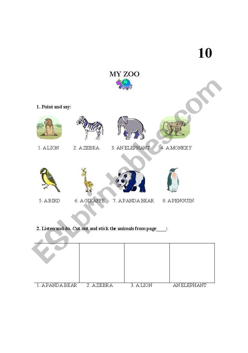 my zoo worksheet