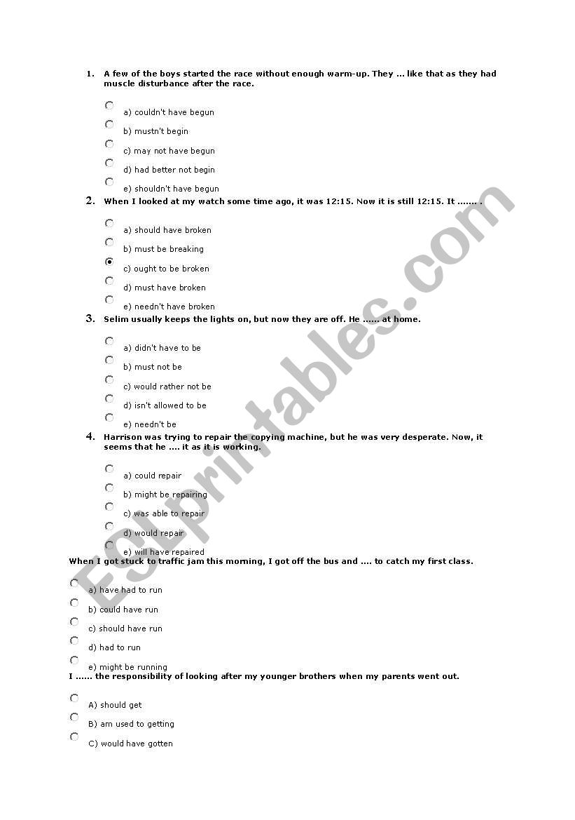 tenses worksheet