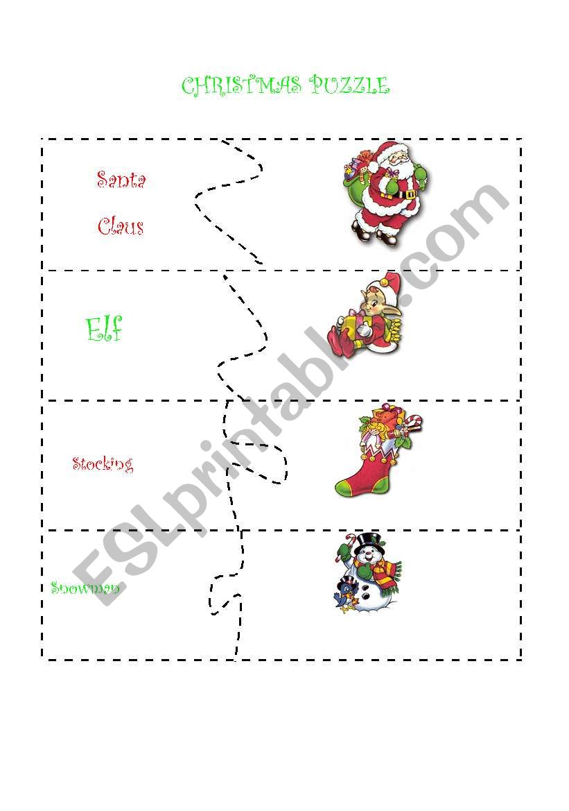 christmas puzzles worksheet