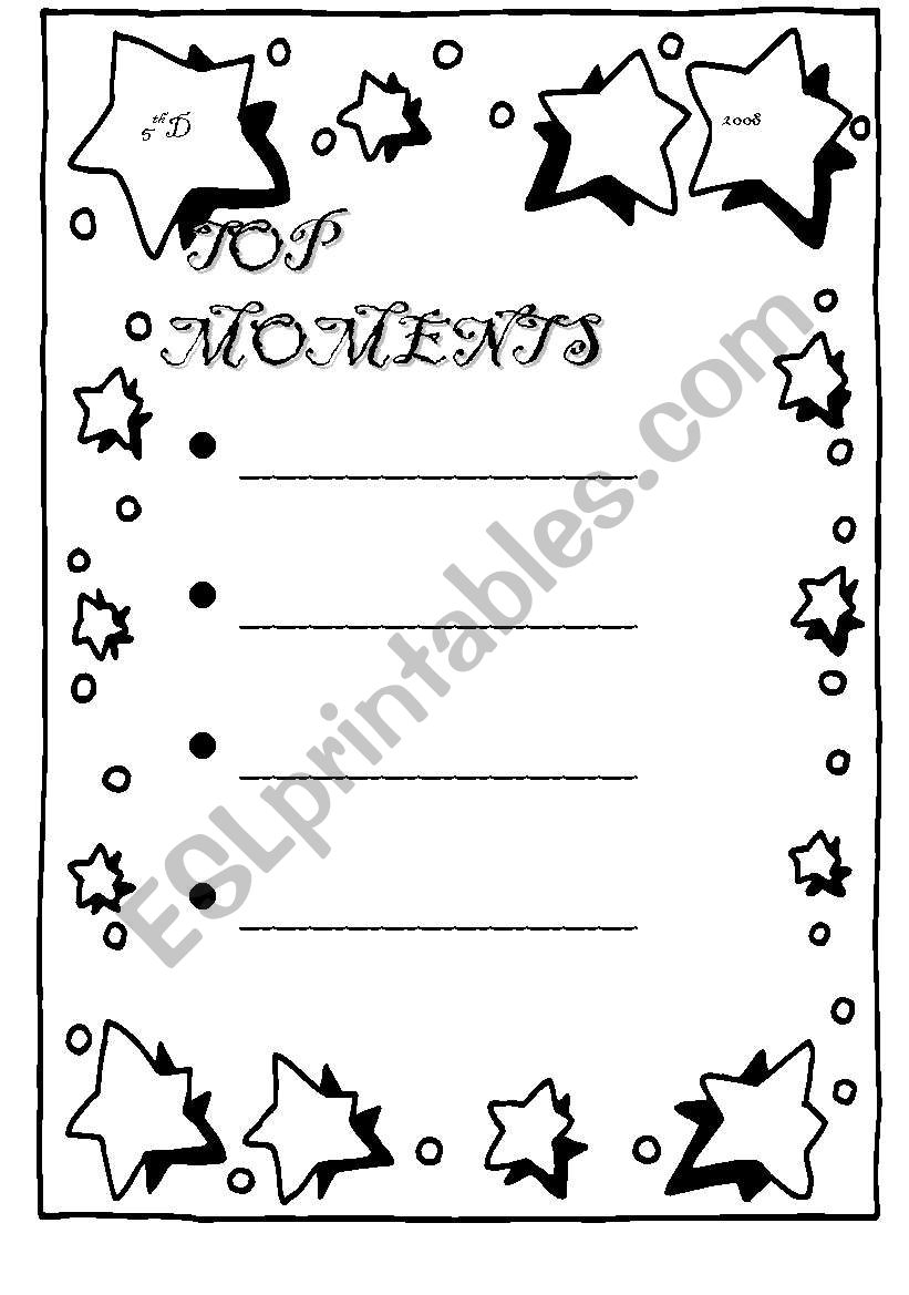 Top moments worksheet