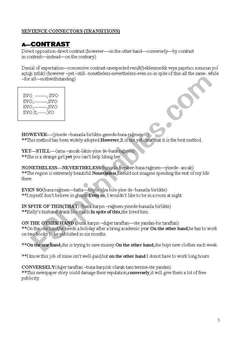 sentence-connectors-esl-worksheet-by-nivida