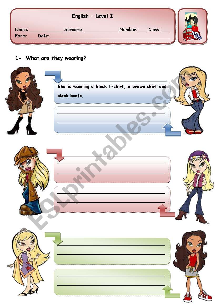 WHAT ARE THEY WEARING? worksheet