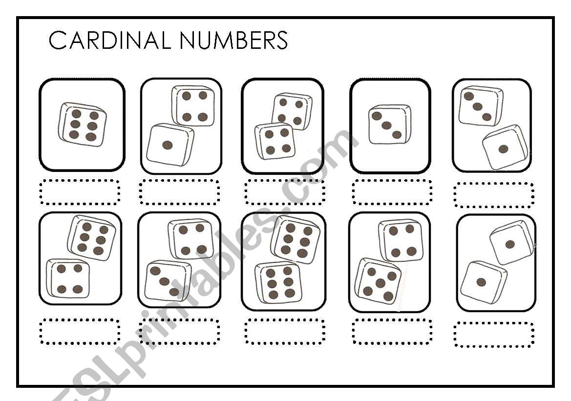 CARDINAL NUMBERS worksheet