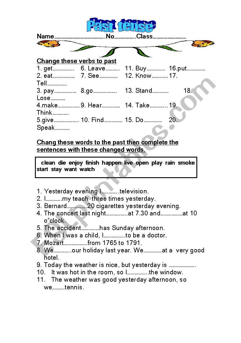 past-tense-esl-worksheet-by-bamby