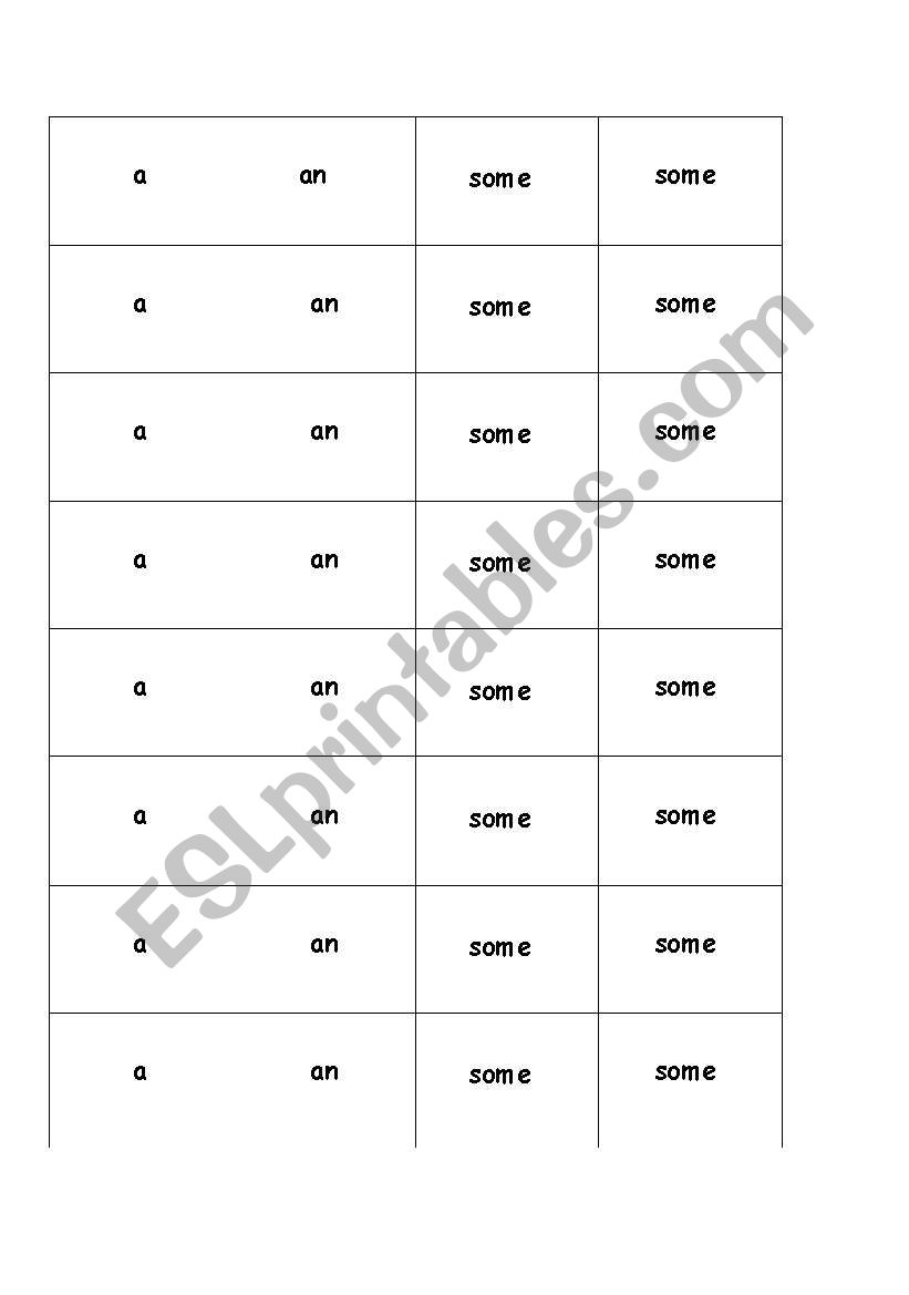 Articles Snap game worksheet